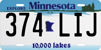 MN license plate 374LIJ