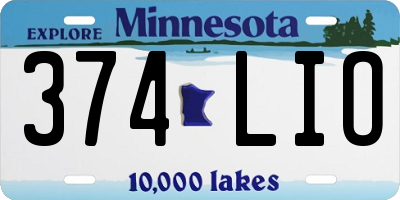 MN license plate 374LIO