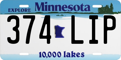MN license plate 374LIP