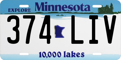 MN license plate 374LIV