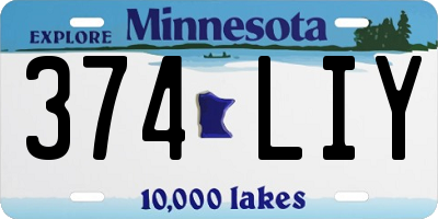 MN license plate 374LIY