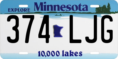 MN license plate 374LJG