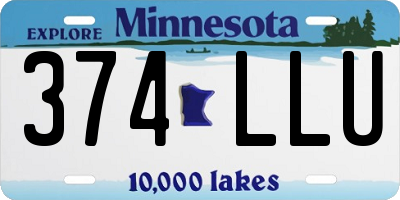 MN license plate 374LLU
