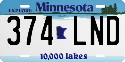 MN license plate 374LND