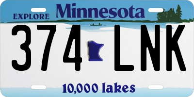 MN license plate 374LNK