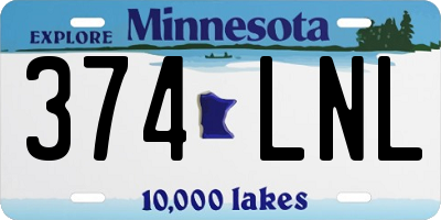 MN license plate 374LNL