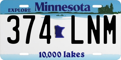 MN license plate 374LNM