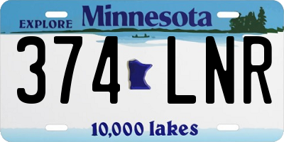 MN license plate 374LNR