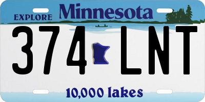 MN license plate 374LNT