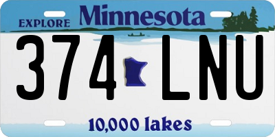 MN license plate 374LNU