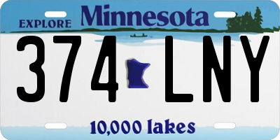 MN license plate 374LNY