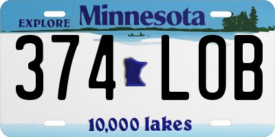 MN license plate 374LOB
