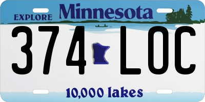 MN license plate 374LOC