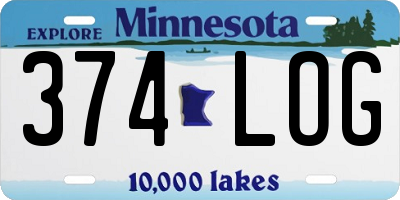 MN license plate 374LOG