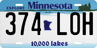 MN license plate 374LOH