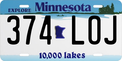 MN license plate 374LOJ
