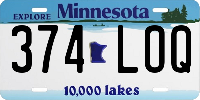 MN license plate 374LOQ
