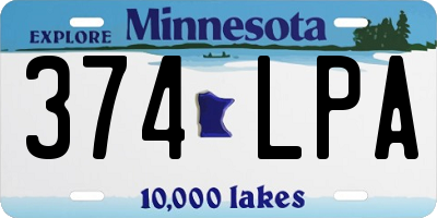 MN license plate 374LPA