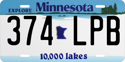 MN license plate 374LPB
