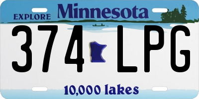 MN license plate 374LPG