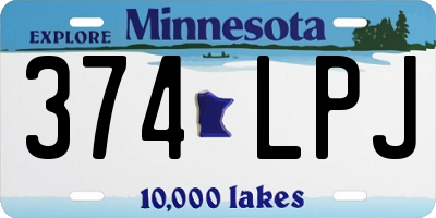 MN license plate 374LPJ