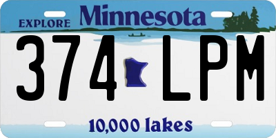 MN license plate 374LPM