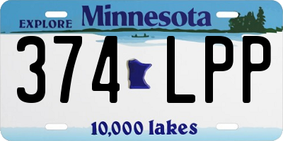 MN license plate 374LPP