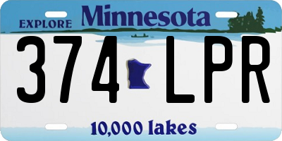 MN license plate 374LPR