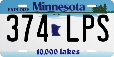 MN license plate 374LPS