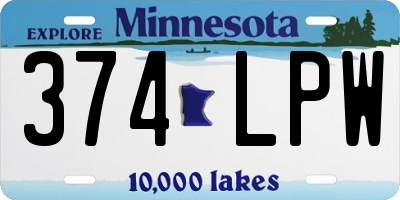 MN license plate 374LPW