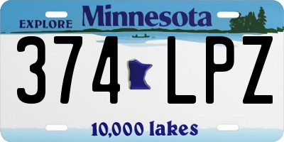 MN license plate 374LPZ