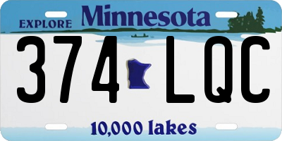 MN license plate 374LQC