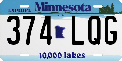MN license plate 374LQG