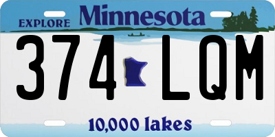 MN license plate 374LQM