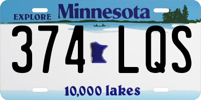 MN license plate 374LQS