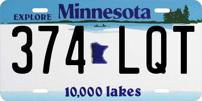 MN license plate 374LQT