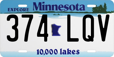 MN license plate 374LQV