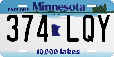 MN license plate 374LQY