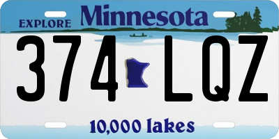 MN license plate 374LQZ