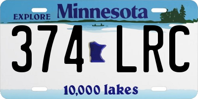 MN license plate 374LRC