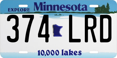MN license plate 374LRD