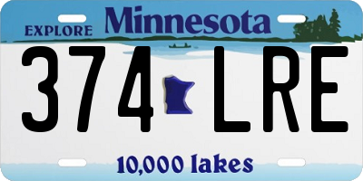 MN license plate 374LRE