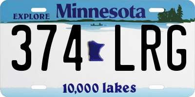 MN license plate 374LRG