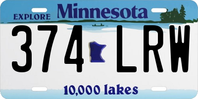 MN license plate 374LRW