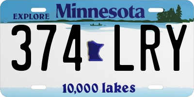 MN license plate 374LRY