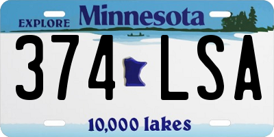 MN license plate 374LSA