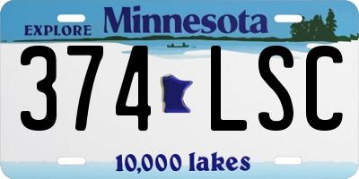 MN license plate 374LSC