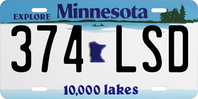 MN license plate 374LSD