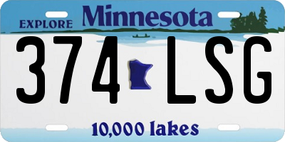 MN license plate 374LSG