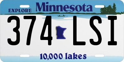 MN license plate 374LSI